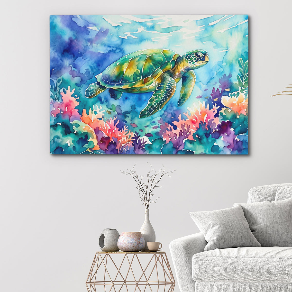 Sea Turtle Watercolor — Sea Turtle Watercolor White Walls 147