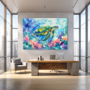 Sea Turtle Watercolor — Sea Turtle Watercolor Baller Office 4