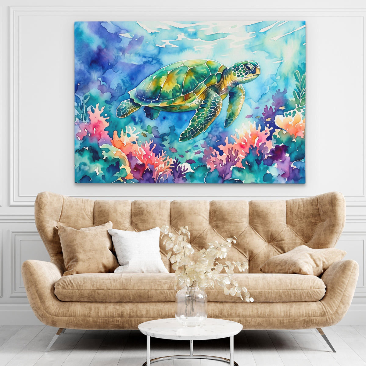 Sea Turtle Watercolor — Sea Turtle Watercolor brown living room land 173