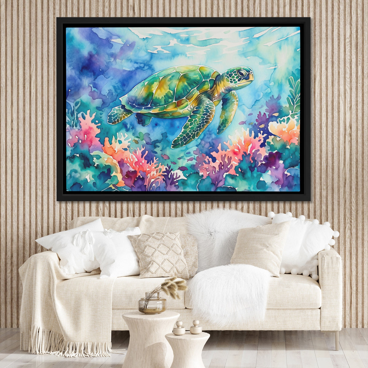 Sea Turtle Watercolor — Sea Turtle Watercolor Lux Plain Room 95