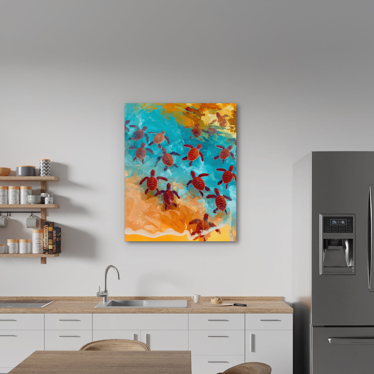 Sea Turtles Hatching — Sea Turtles Hatching New   Kitchen Wall Port 81