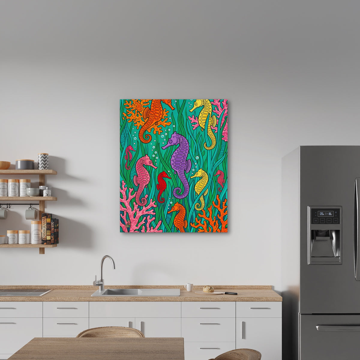 Seahorse Coral Celebration — Seahorse Coral Celebration New   Kitchen Wall Port 82