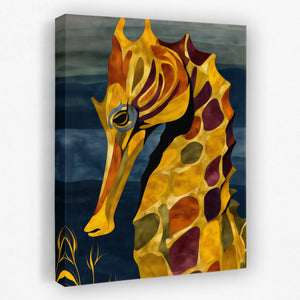 Seahorse Golden Tides - Luxury Wall Art
