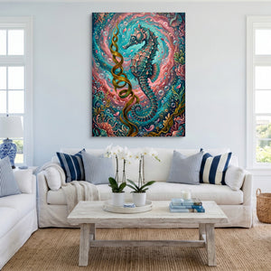 Seahorse Ocean Bloom - Luxury Wall Art