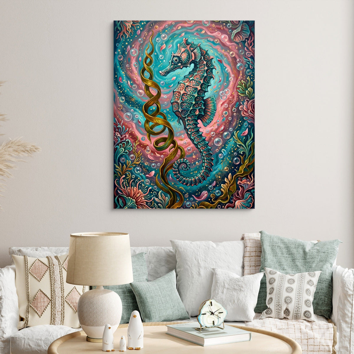 Seahorse Ocean Bloom - Luxury Wall Art