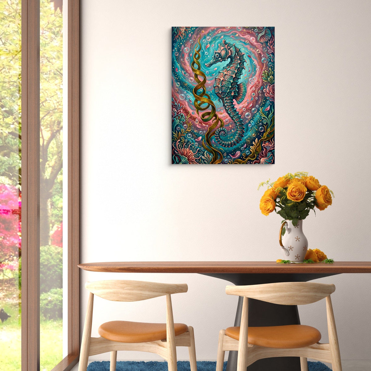 Seahorse Ocean Bloom - Luxury Wall Art