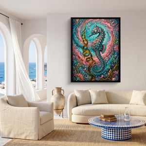 Seahorse Ocean Bloom - Luxury Wall Art