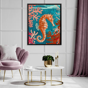 Seahorse Swimming - Luxury Wall Art