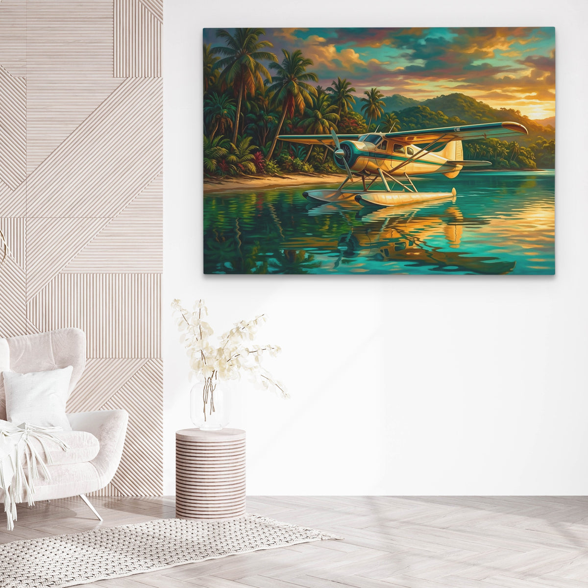 Seaplane Tropical Sunset — Seaplane Tropical Sunset white chair wall land 214