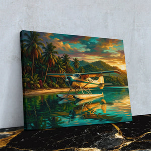 Seaplane Tropical Sunset — Seaplane Tropical Sunset Against Wall4x5 Reflect 6
