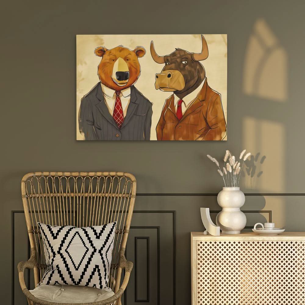 Seasoned Brokers - Modern Brown Canvas Wall Art