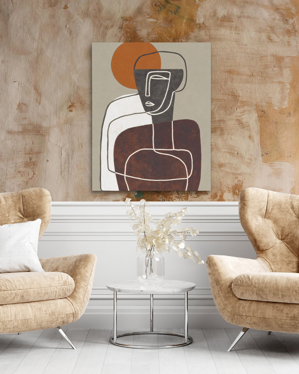 Seated Figure Contemplation - Luxury Wall Art