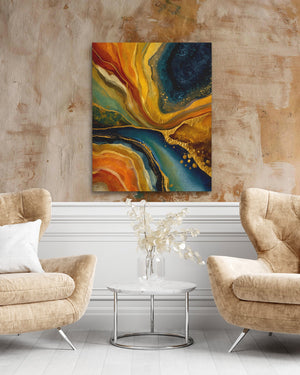 Sediment's Golden Flow - Luxury Wall Art