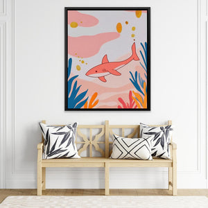 Seeking Pink Shark - Luxury Wall Art