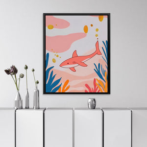 Seeking Pink Shark - Luxury Wall Art