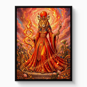 Sekhmet's Blazing Ankh - Luxury Wall Art