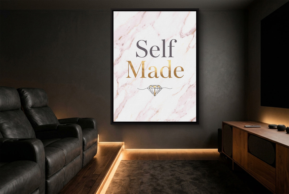 Self Made Golden Vision — self made golden vision home theater room interior 1port framed black