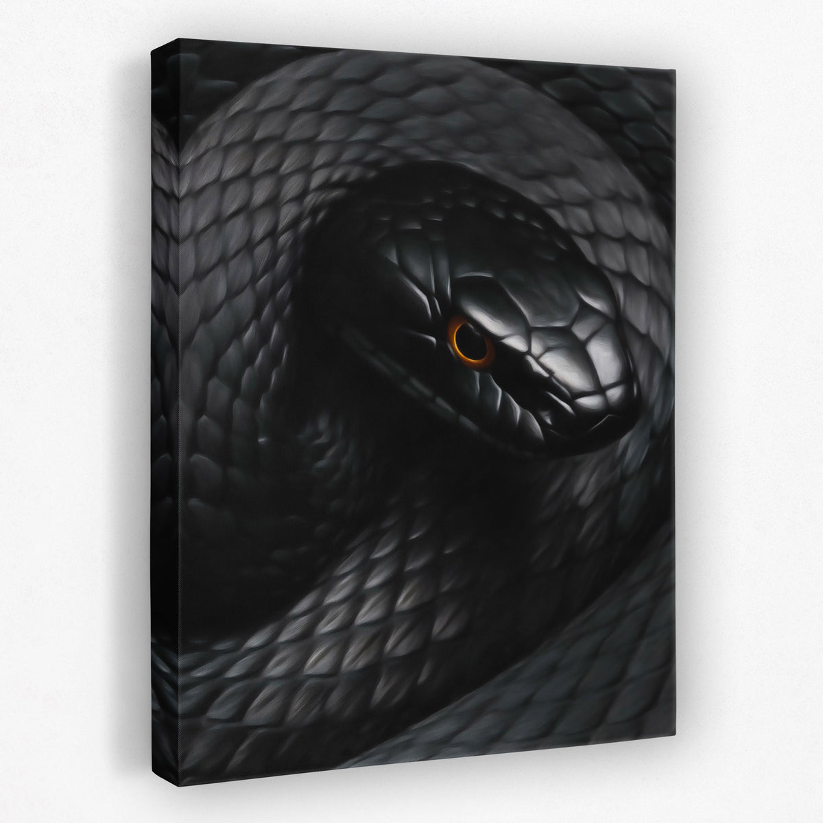 Serpent's Amber Eye - Animals Canvas Wall Art