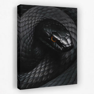 Serpent's Amber Eye - Animals Canvas Wall Art