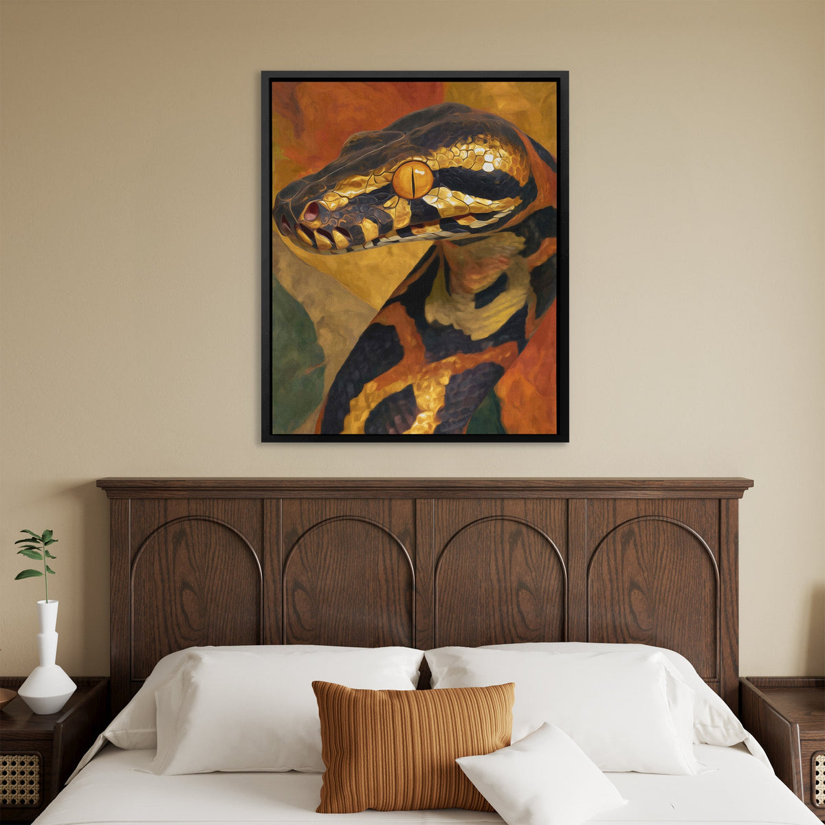 Serpents Amber Eye - Luxury Wall Art