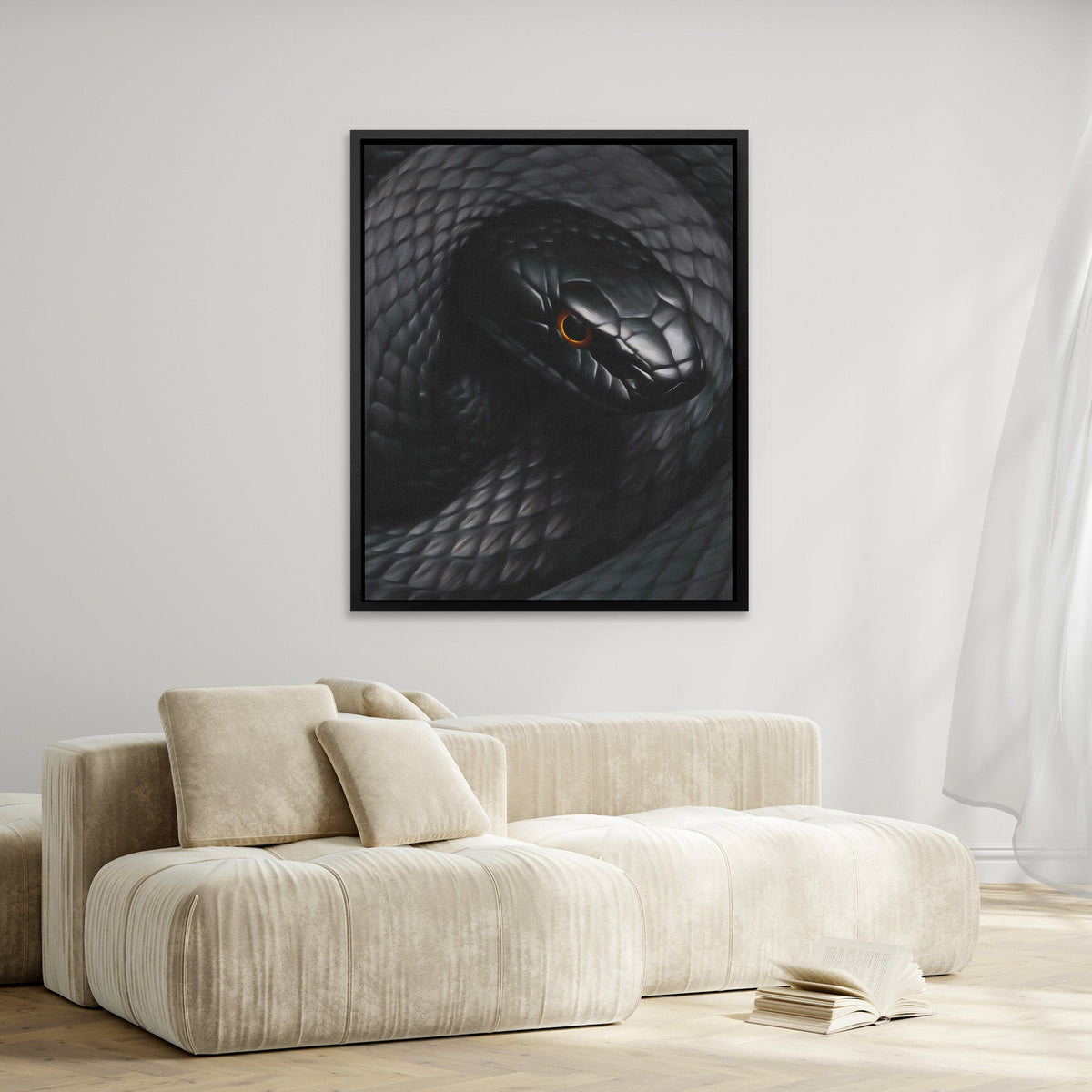 Serpent's Amber Eye - Luxury Wall Art