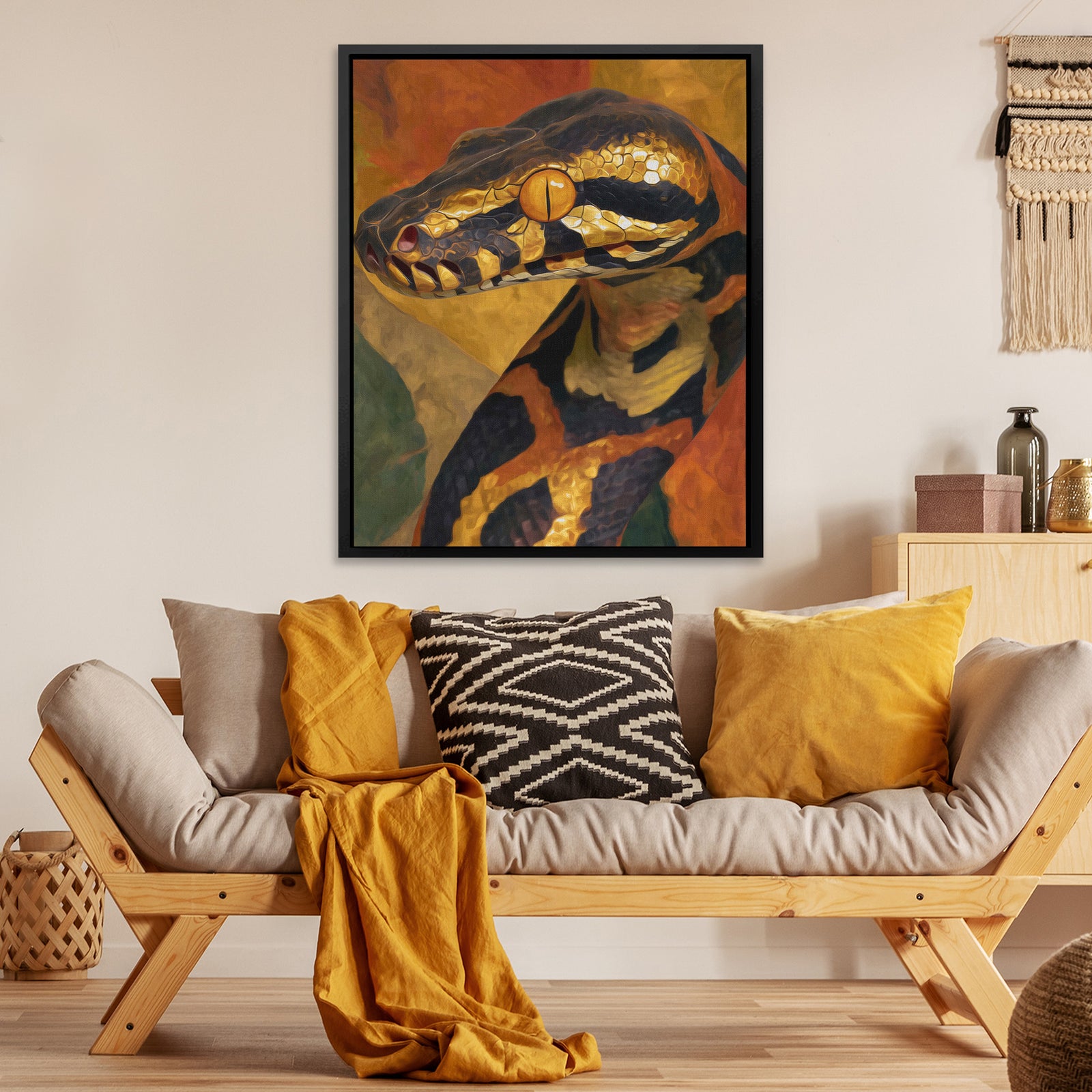 Serpents Amber Eye - Luxury Wall Art