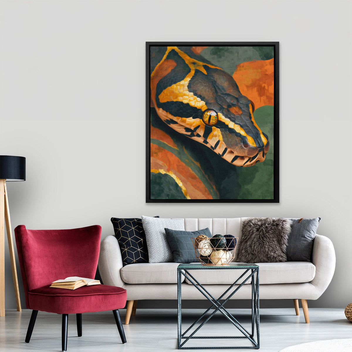 Serpent's Amber Strike II - Luxury Wall Art