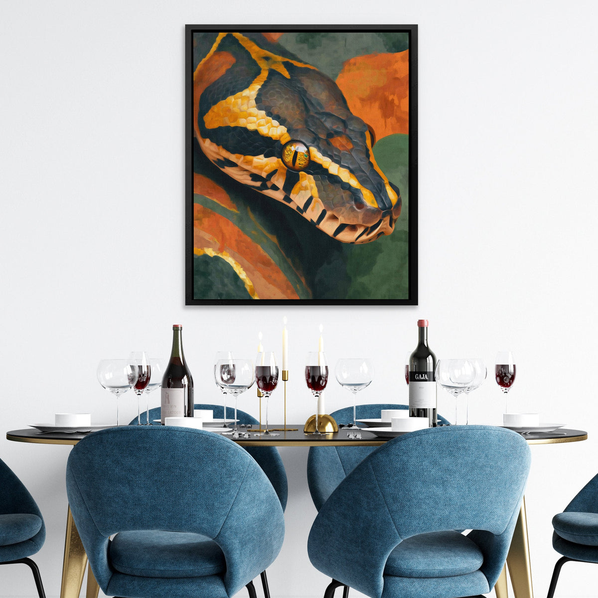 Serpent's Amber Strike II - Luxury Wall Art