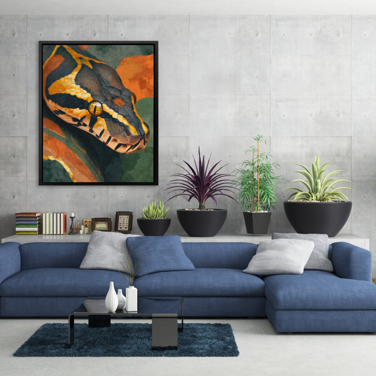 Serpent's Amber Strike II - Luxury Wall Art