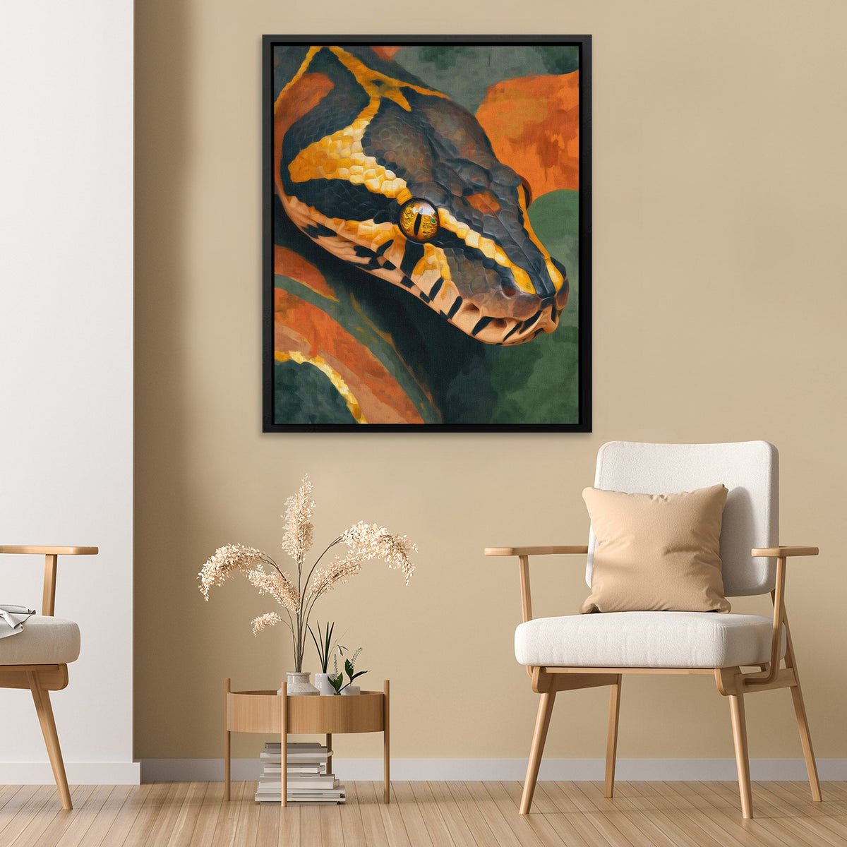 Serpent's Amber Strike II - Luxury Wall Art