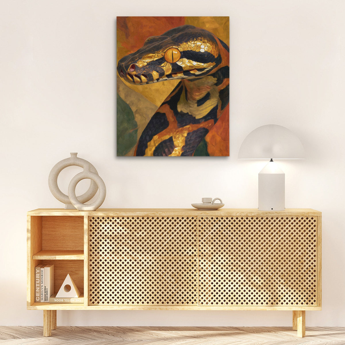 Serpents Amber Eye - Luxury Wall Art