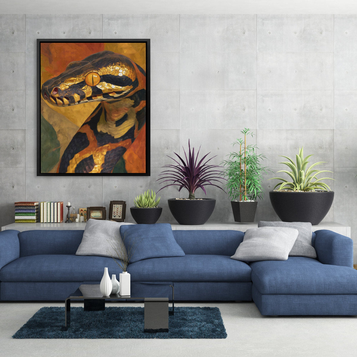 Serpents Amber Eye - Luxury Wall Art