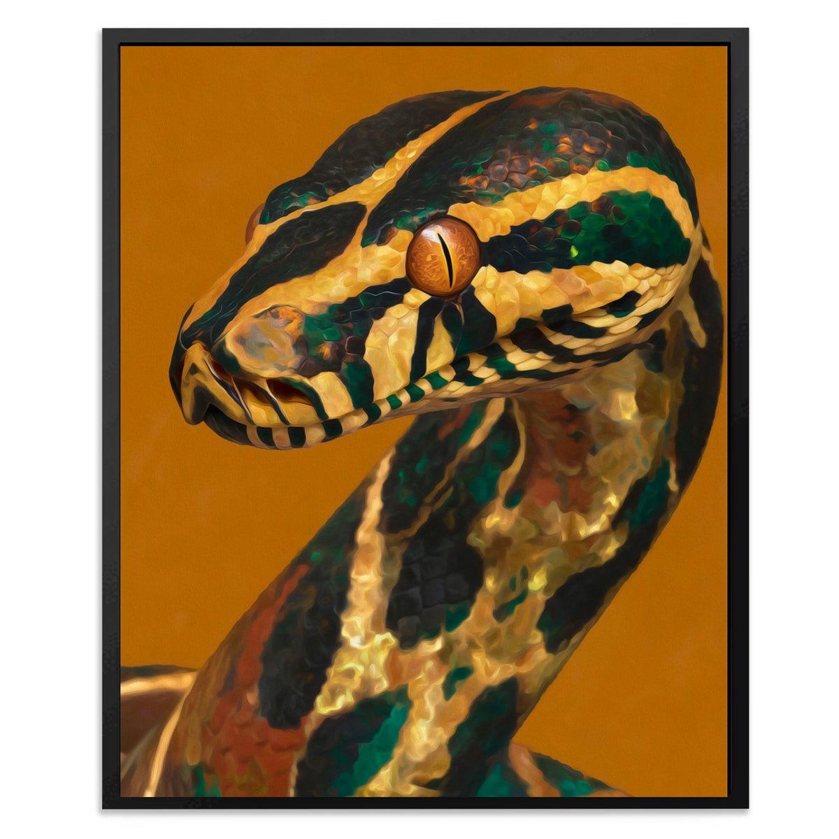 Serpent's Golden Coil - Luxury Wall Art