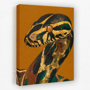 Serpent's Golden Coil - Luxury Wall Art