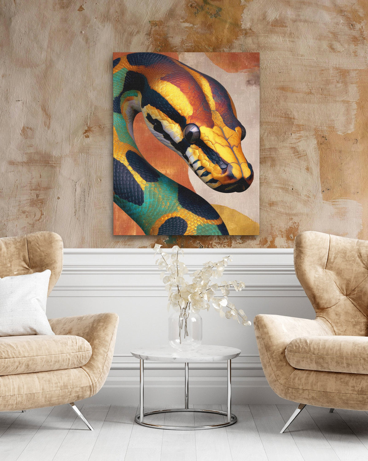 Serpent's Hypnotic Coil - Luxury Wall Art