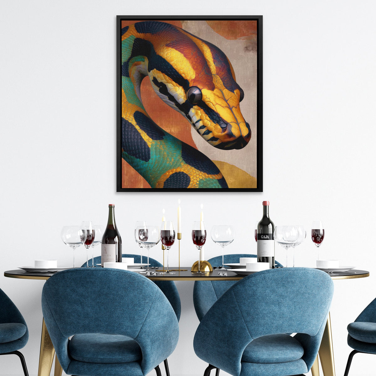 Serpent's Hypnotic Coil - Luxury Wall Art