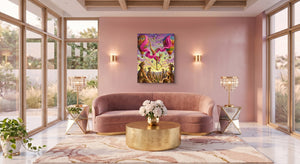 Serval Sky Walk — serval sky walk pink living room 1port flush print