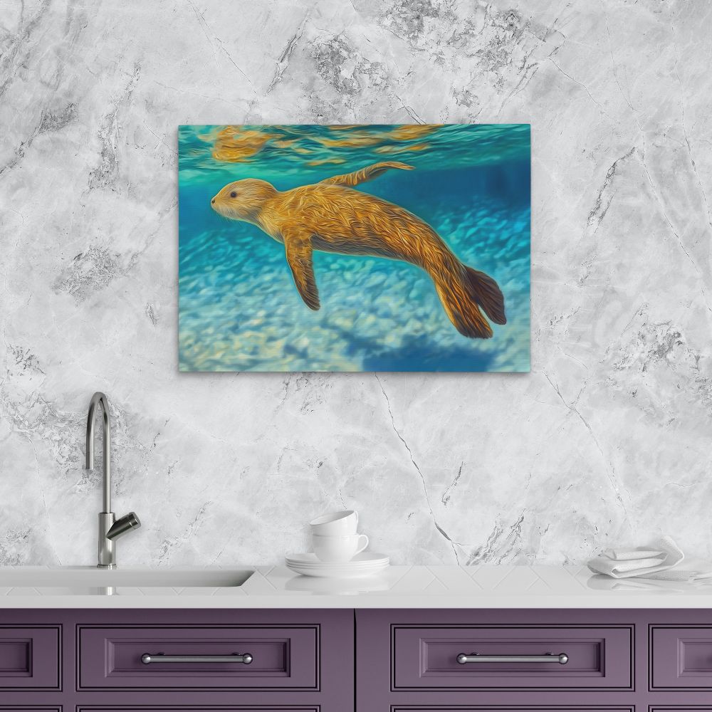 Shallow Seal Swimming - Luxury Wall Art