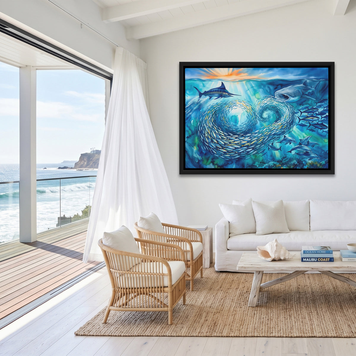 Shark Feeding Spiral — Shark Feeding Spiral Malibu Beach Land 240