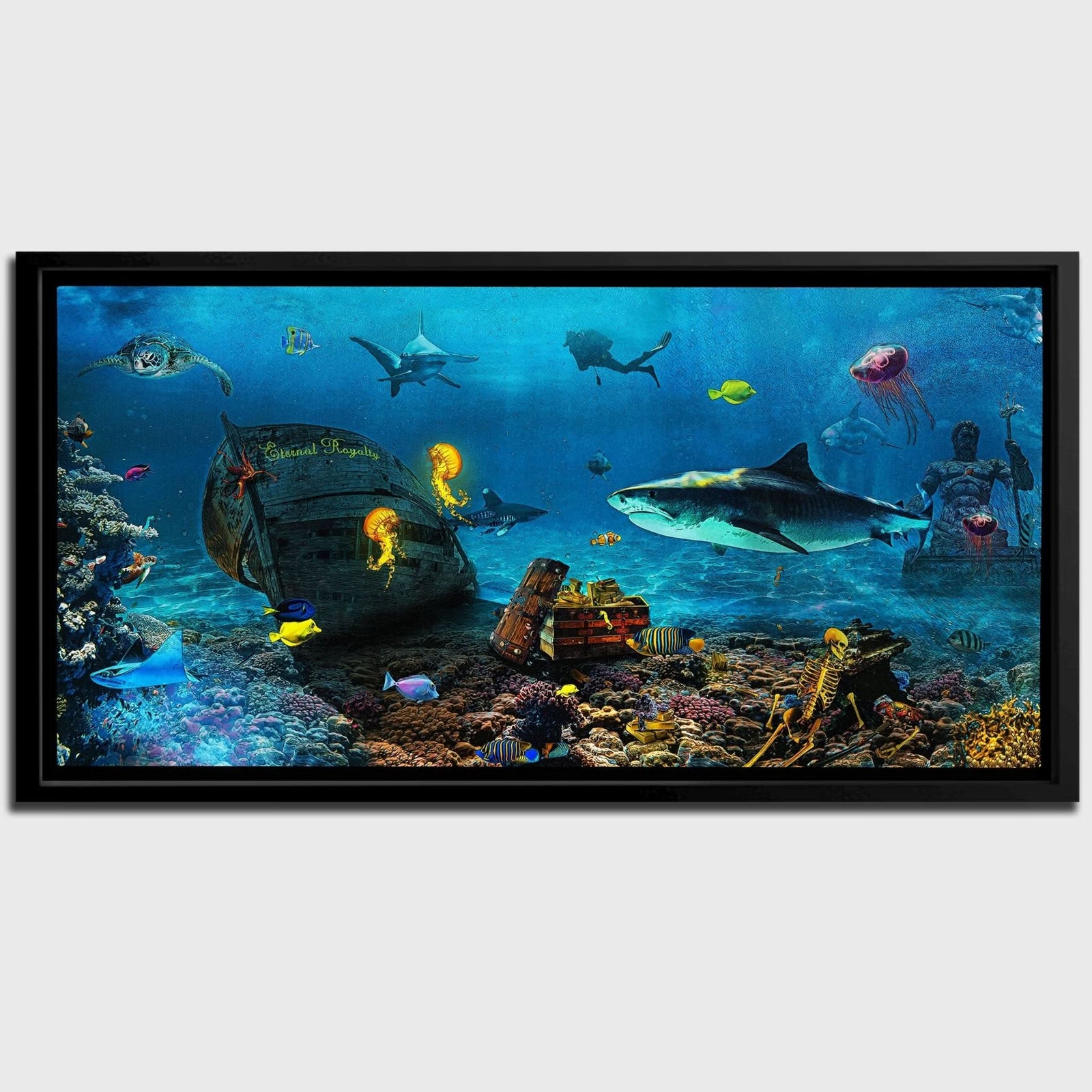 Shark Ocean - Beach House Canvas Wall Art