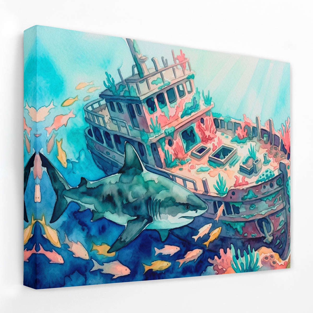 Shark Shipwreck Sanctuary — Shark Shipwreck Sanctuary Landscape   Side View   Mirror Wrap 83