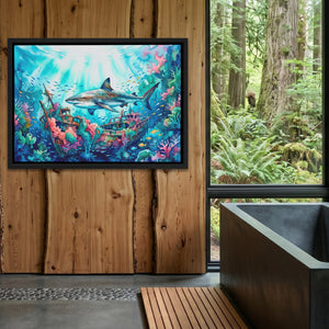 Shark Sunken Sanctuary — Shark Sunken Sanctuary Outdoor Bathroom Log Land 123