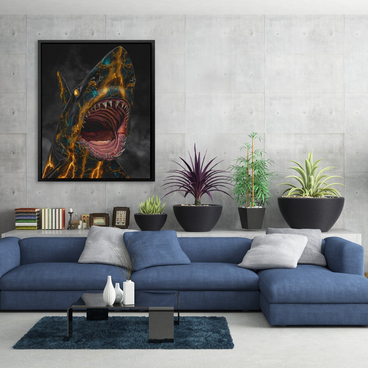 Shark's Electric Fury - Luxury Wall Art
