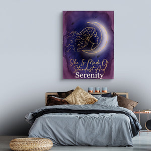 She Is Made Of Stardust And Serenity — she is made of stardust and serenity sq land comfortable bedroom 1port flush print