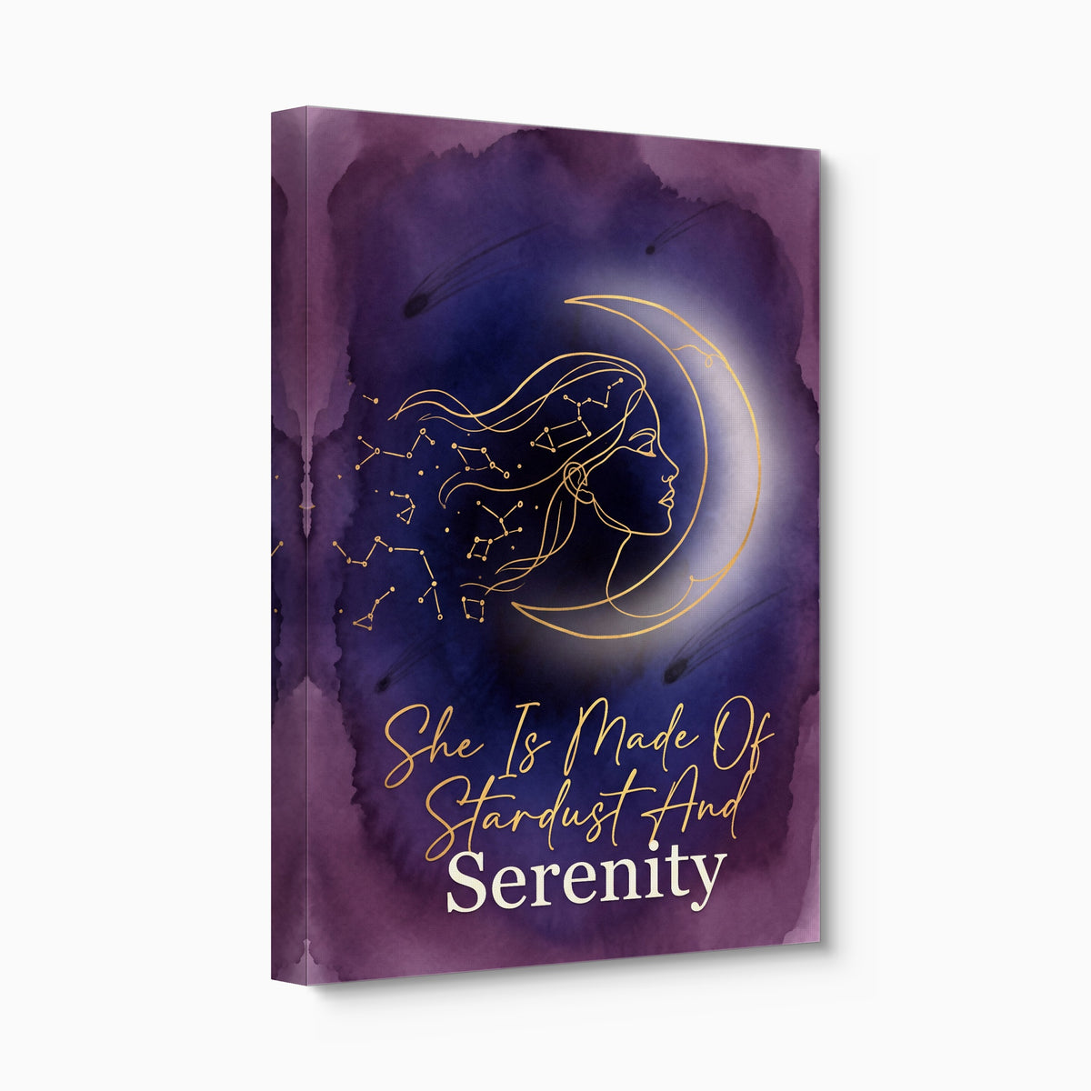 She Is Made Of Stardust And Serenity — she is made of stardust and serenity angled flush print