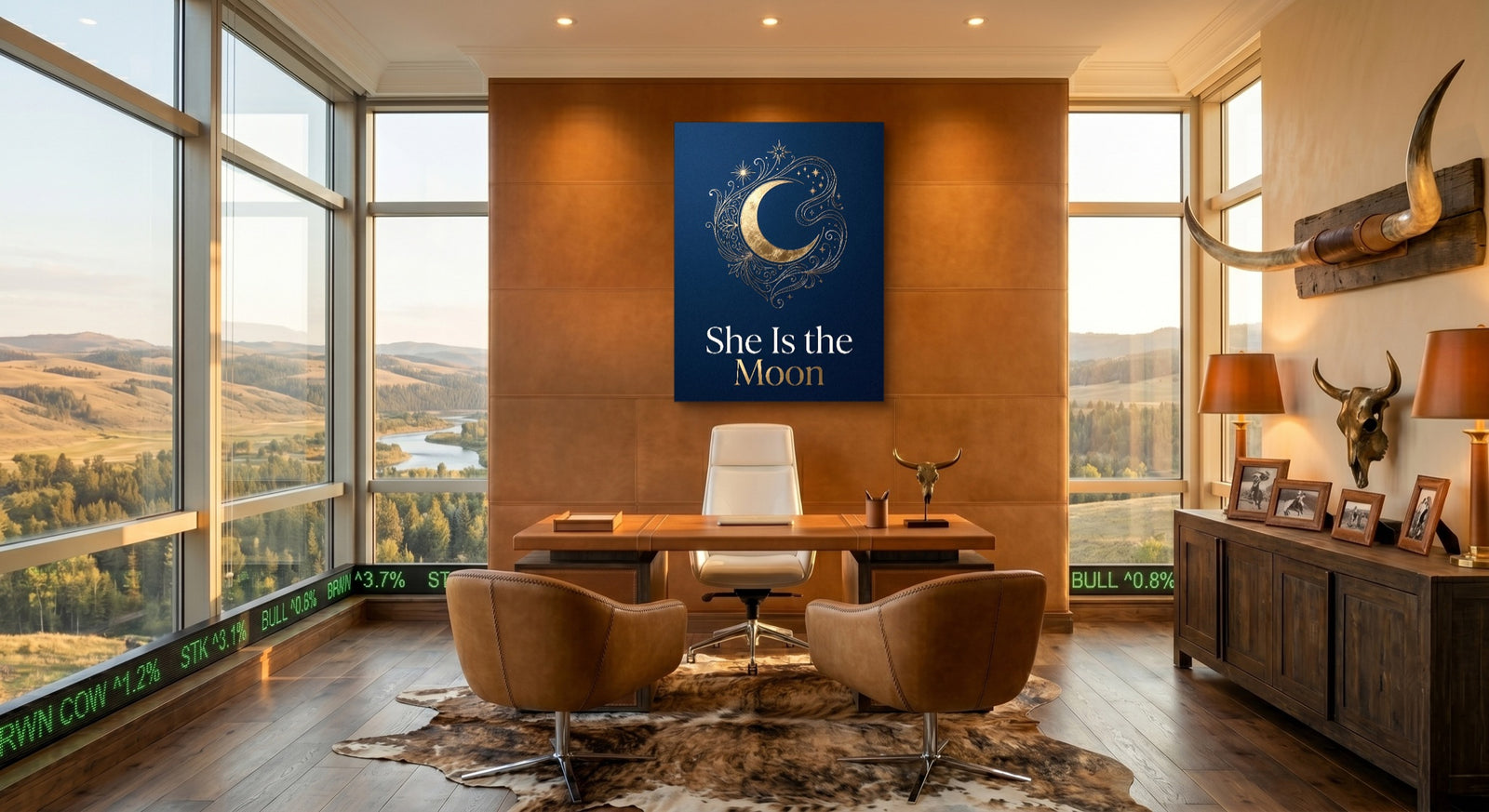 She Is The Moon — she is the moon white studio framed black