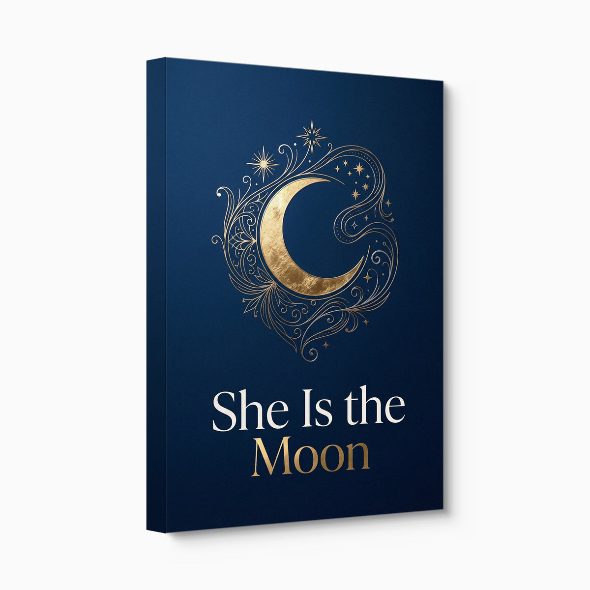 She Is The Moon — she is the moon angled flush print