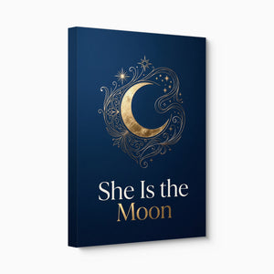 She Is The Moon — she is the moon angled flush print
