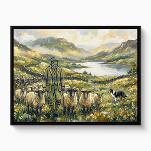 Shepherd Mountain Herd — shepherd mountain herd white studio framed black