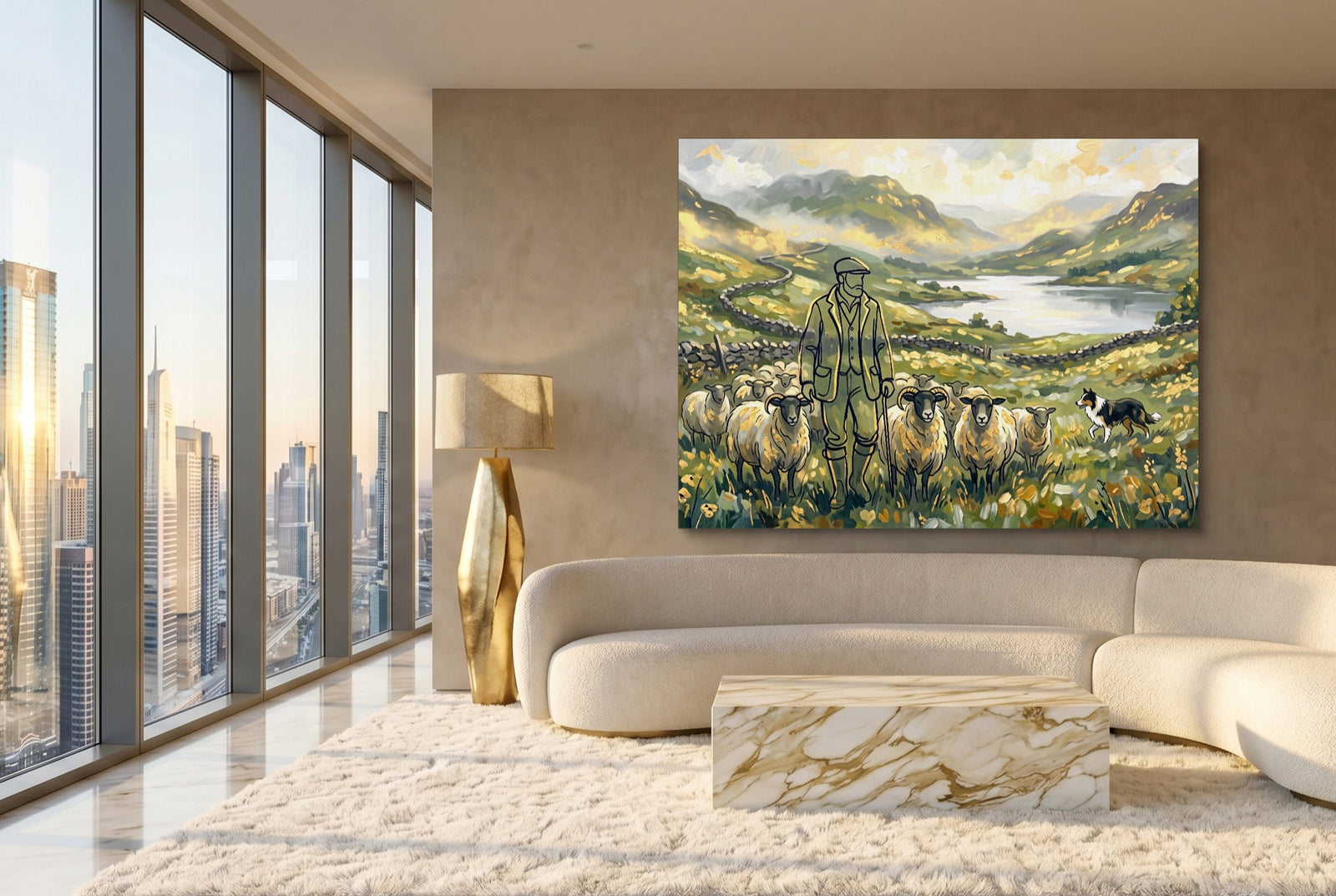 Shepherd Mountain Herd — shepherd mountain herd white studio framed black